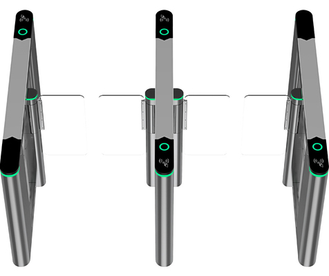 SUS 304 Stainless Steel Access Control Swing Barrier Gate Face Recognition Half Height Acrylic Glass High Speed ​​Swing Turnstile For Airports