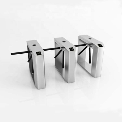 Security Access Control RFID Card Entry Barrier Stainless Steel Drop Arm Tripod Semi-automatic Turnstile