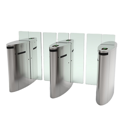 Sliding Speed Gates Turnstile with RFID Card Reader Access Control Mechanism High Glass Turnstile Door
