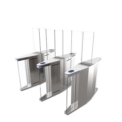 Half Height Glass Sliding Speed Gates Turnstile with Card Reader Access Control