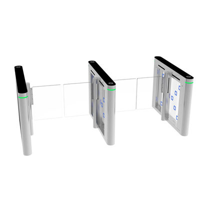 Integrated siren ticket esd zk motors facial racognition manual turnstile flap barrier with glass door