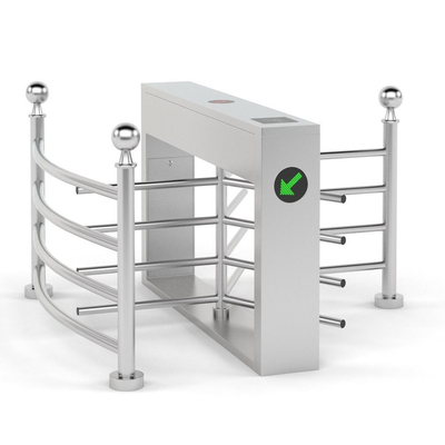304 Stainless Steel Zento Electric Half Gate Anti-tailing Entry and Exit Barrier RFID Card Reader Access Control System Electric Half Height Turnstile